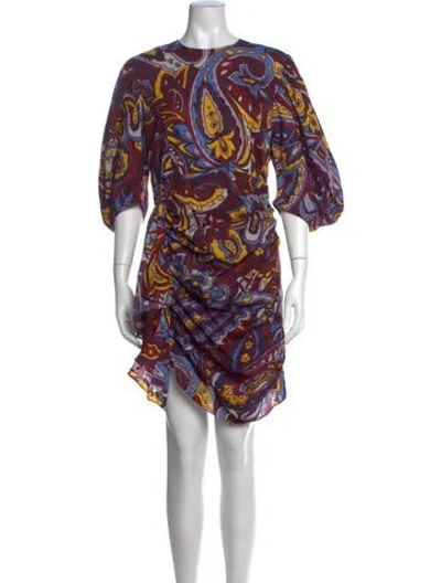 Pre-owned Rhode Paisley Print Mini Dress In Blue