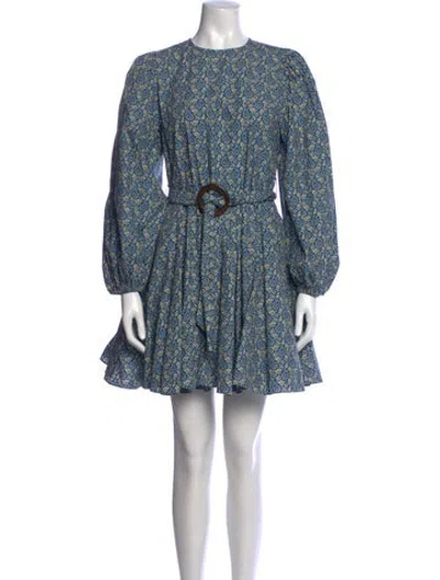 Pre-owned Rhode Paisley Print Mini Dress In Blue