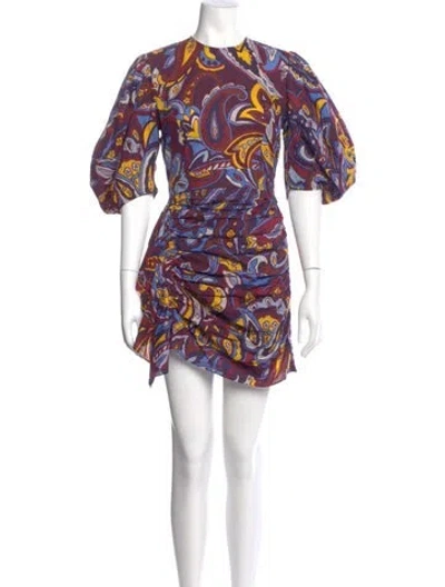 Pre-owned Rhode Paisley Print Mini Dress In Burgundy