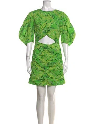 Pre-owned Rhode Paisley Print Mini Dress In Green