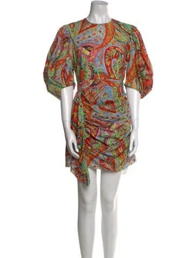 Pre-owned Rhode Paisley Print Mini Dress In Orange