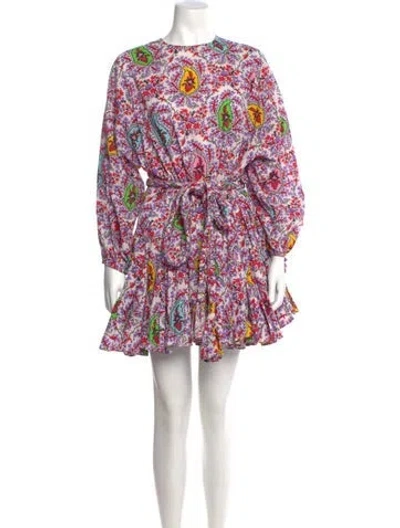 Pre-owned Rhode Paisley Print Mini Dress In Purple
