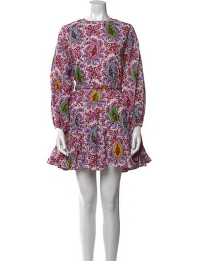 Pre-owned Rhode Paisley Print Mini Dress In Purple
