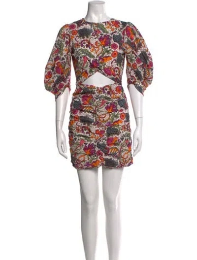 Pre-owned Rhode Paisley Print Mini Dress In White