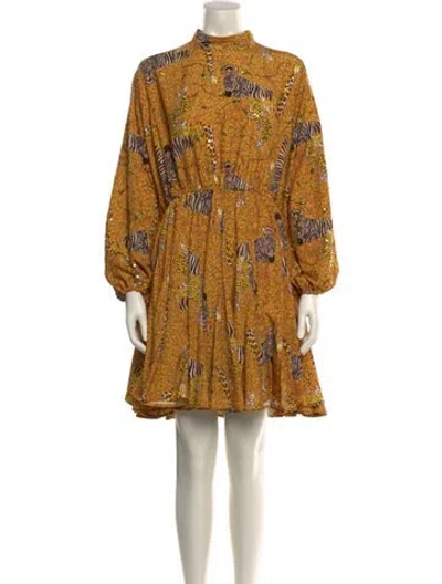 Pre-owned Rhode Paisley Print Mini Dress In Yellow