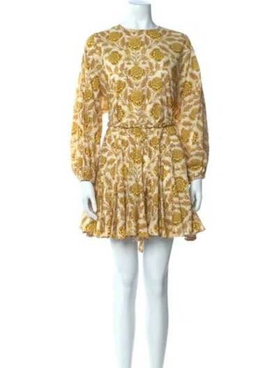 Pre-owned Rhode Paisley Print Mini Dress In Yellow