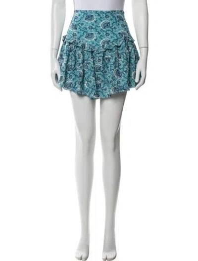 Pre-owned Rhode Paisley Print Mini Skirt In Blue