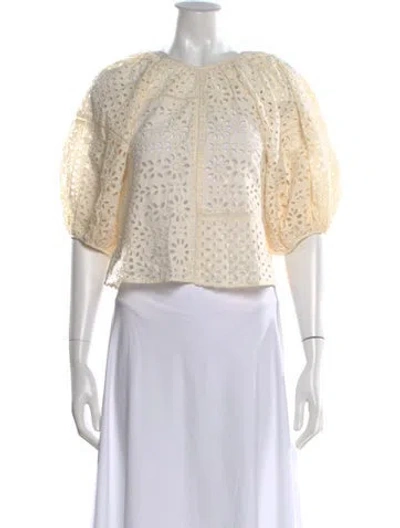 Pre-owned Rhode Patterned Crew Neck Blouse In Neutral