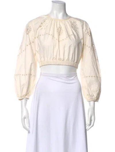 Pre-owned Rhode Patterned Crew Neck Crop Top In Neutral