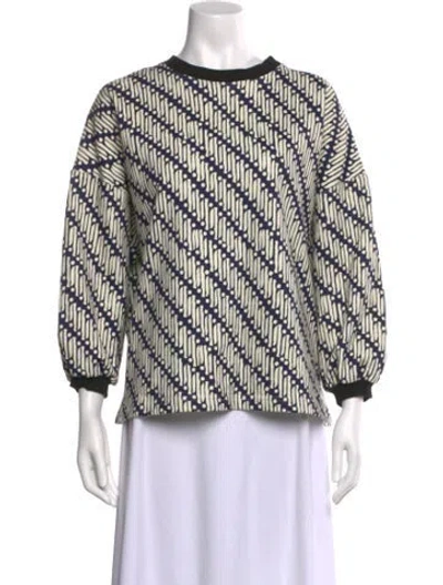 Pre-owned Rhode Patterned Crew Neck Top In Blue