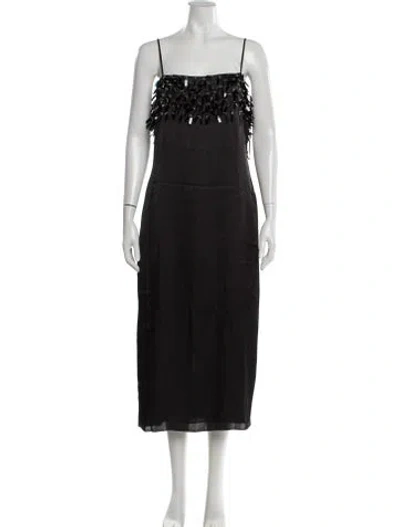Pre-owned Rhode Patterned Midi Length Dress In Black