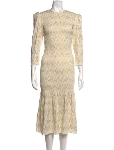 Pre-owned Rhode Patterned Midi Length Dress In Neutrals