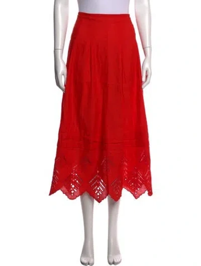 Pre-owned Rhode Patterned Midi Length Skirt In Orange