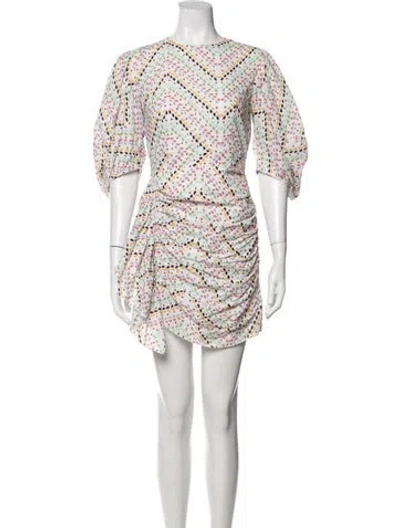 Pre-owned Rhode Patterned Mini Dress In Green