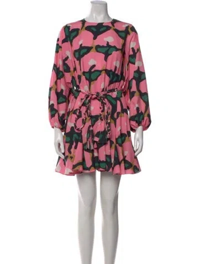 Pre-owned Rhode Patterned Mini Dress In Pink