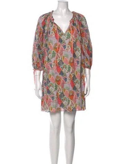 Pre-owned Rhode Patterned Mini Dress In Pink