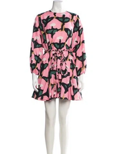 Pre-owned Rhode Patterned Mini Dress In Pink