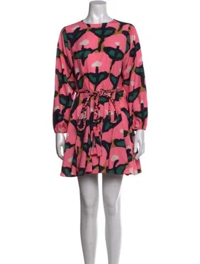 Pre-owned Rhode Patterned Mini Dress In Pink