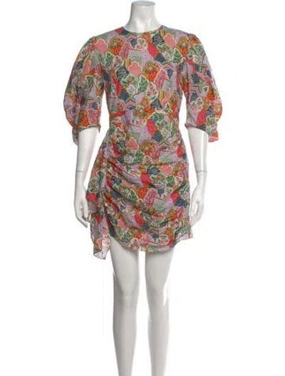 Pre-owned Rhode Patterned Mini Dress In Pink