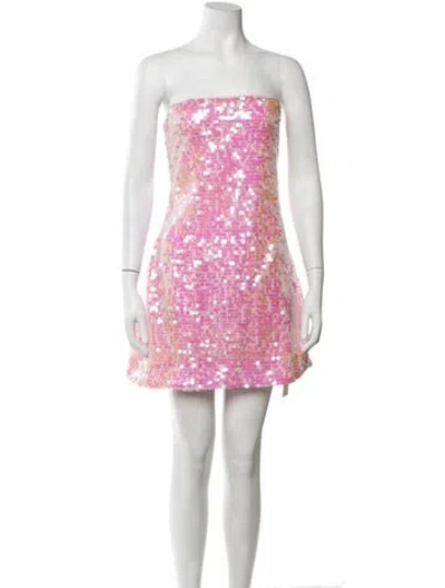 Pre-owned Rhode Patterned Mini Dress In Pink