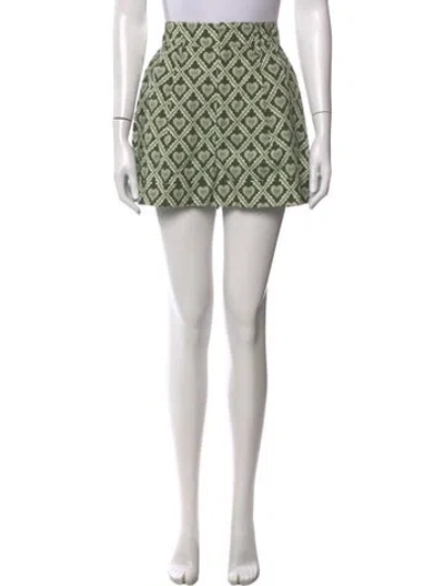 Pre-owned Rhode Patterned Mini Shorts In Green