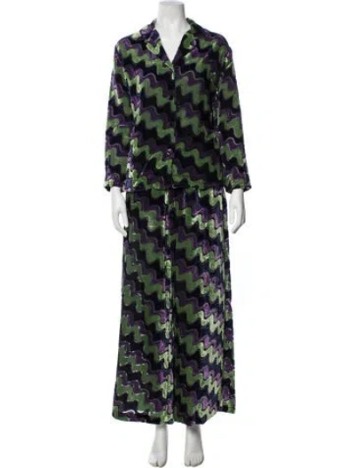 Pre-owned Rhode Patterned Pant Set In Blue