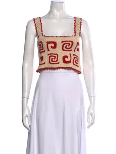 Pre-owned Rhode Patterned Square Neckline Crop Top In Multi
