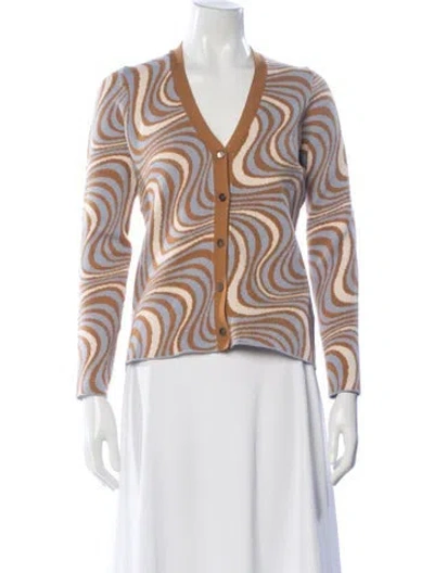Pre-owned Rhode Patterned V-neck Sweater In Multi