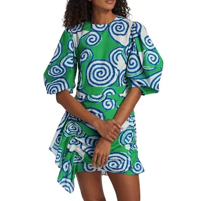 Rhode Pia Graphic-print Mini Dress In Green | ModeSens