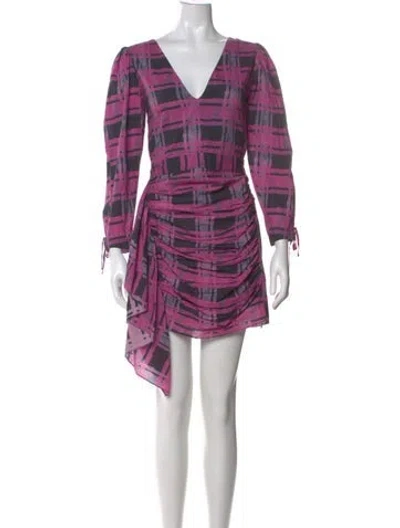 Pre-owned Rhode Plaid Print Mini Dress