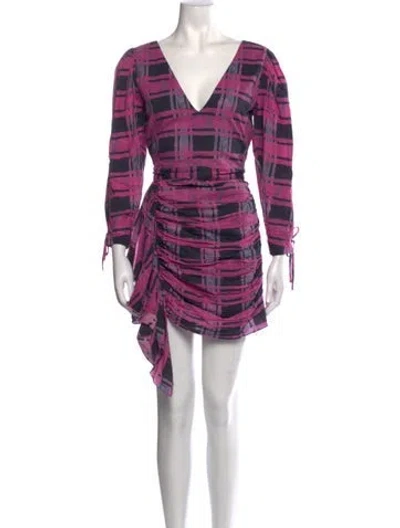 Pre-owned Rhode Plaid Print Mini Dress In Black