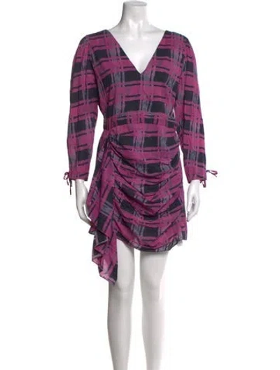 Pre-owned Rhode Plaid Print Mini Dress In Black
