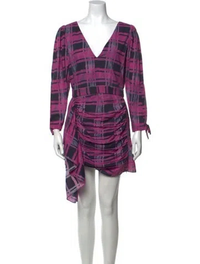 Pre-owned Rhode Plaid Print Mini Dress In Pink