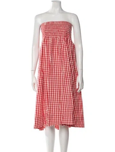 Pre-owned Rhode Plaid Print Mini Dress In Red