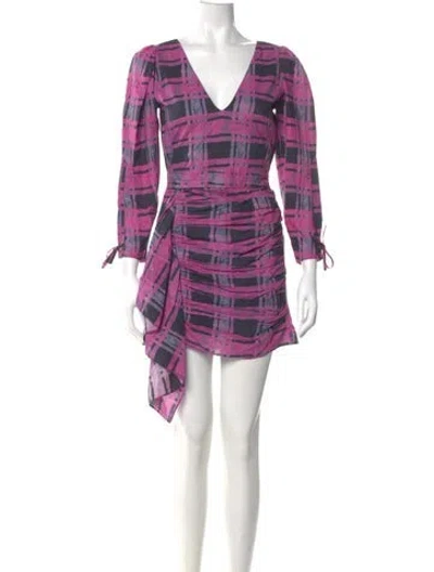 Pre-owned Rhode Plaid Print Mini Dress W/ Tags In Pink