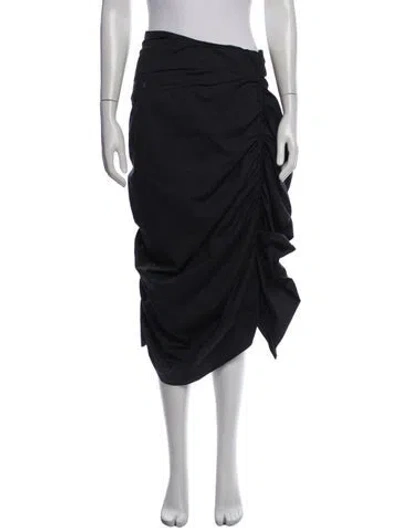Pre-owned Rhode Pleated Accents Midi Length Skirt In Black