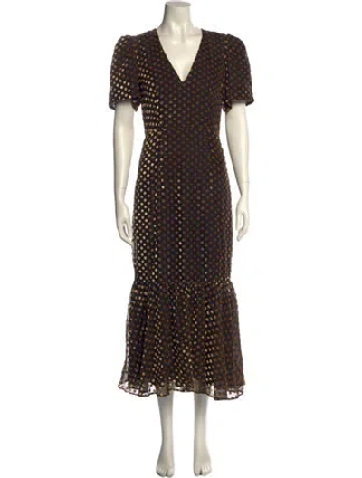 Pre-owned Rhode Polka Dot Print Long Dress In Blue