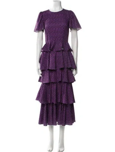 Pre-owned Rhode Polka Dot Print Long Dress In Purple