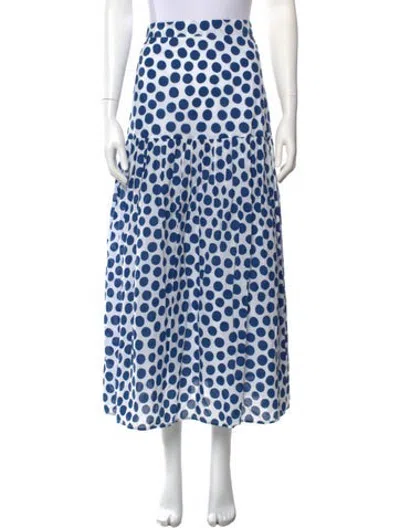 Pre-owned Rhode Polka Dot Print Long Skirt In White