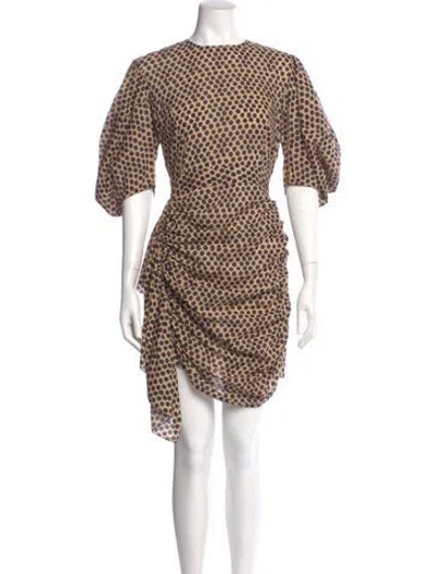 Pre-owned Rhode Polka Dot Print Mini Dress In Neutral