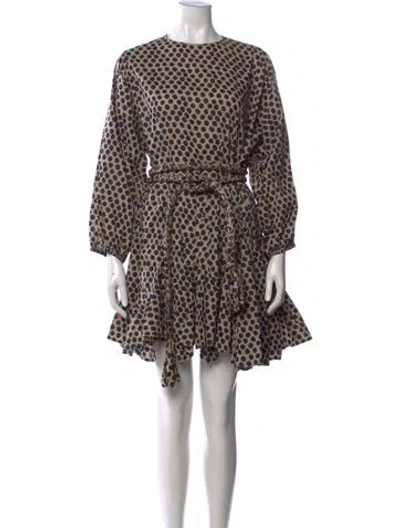 Pre-owned Rhode Polka Dot Print Mini Dress In Neutrals