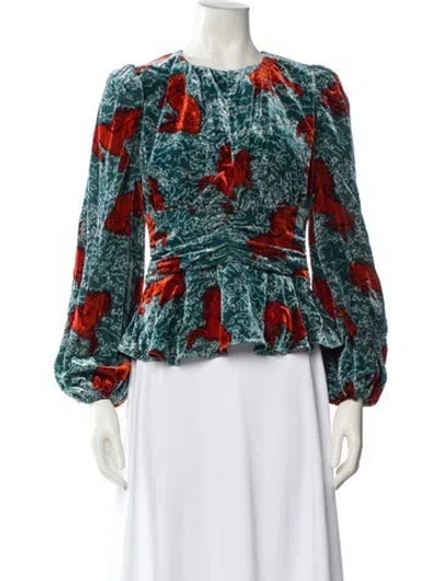 Pre-owned Rhode Printed Crew Neck Blouse In Multi