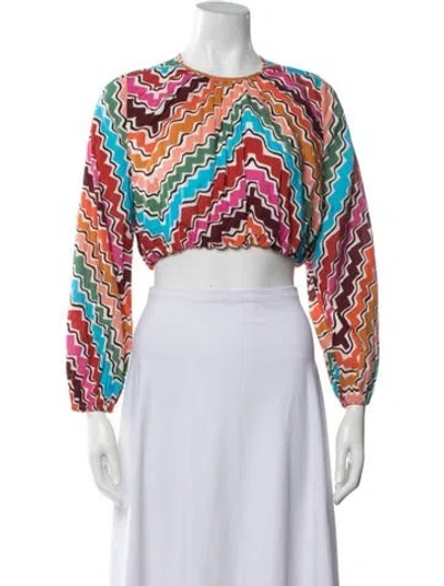 Pre-owned Rhode Printed Crew Neck Crop Top W/ Tags In White