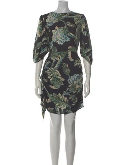 Pre-owned Rhode Printed Knee-length Dress In Black