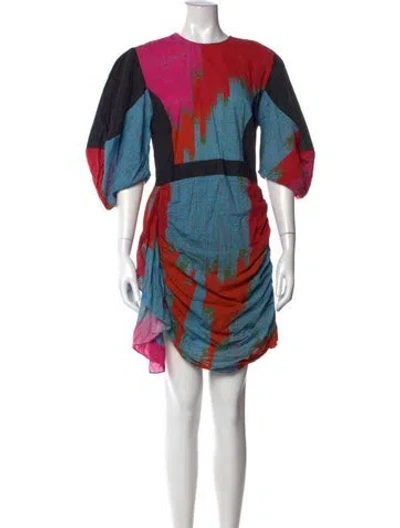 Pre-owned Rhode Printed Knee-length Dress In Blue