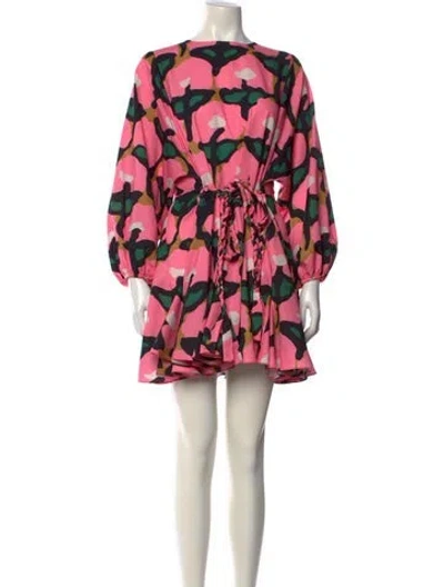 Pre-owned Rhode Printed Knee-length Dress In Pink