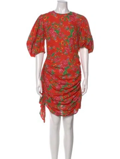 Pre-owned Rhode Printed Knee-length Dress In Red