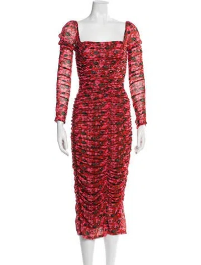 Pre-owned Rhode Printed Knee-length Dress In Red