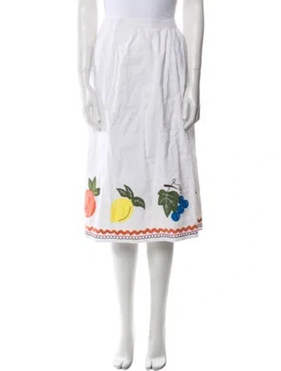 Pre-owned Rhode Printed Knee-length Skirt In White