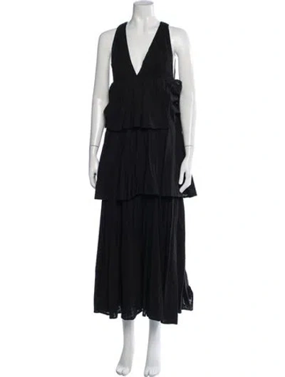 Pre-owned Rhode Printed Long Dress In Black